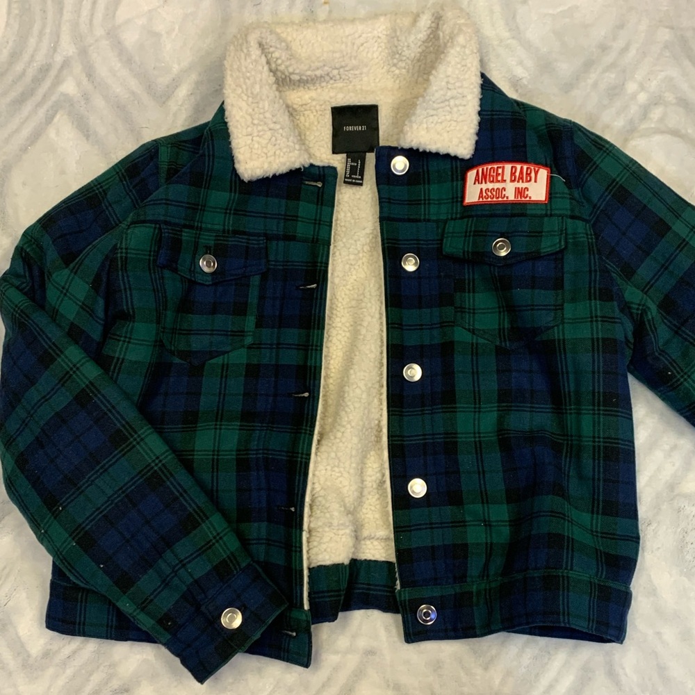Wool lined plaid winter jacket